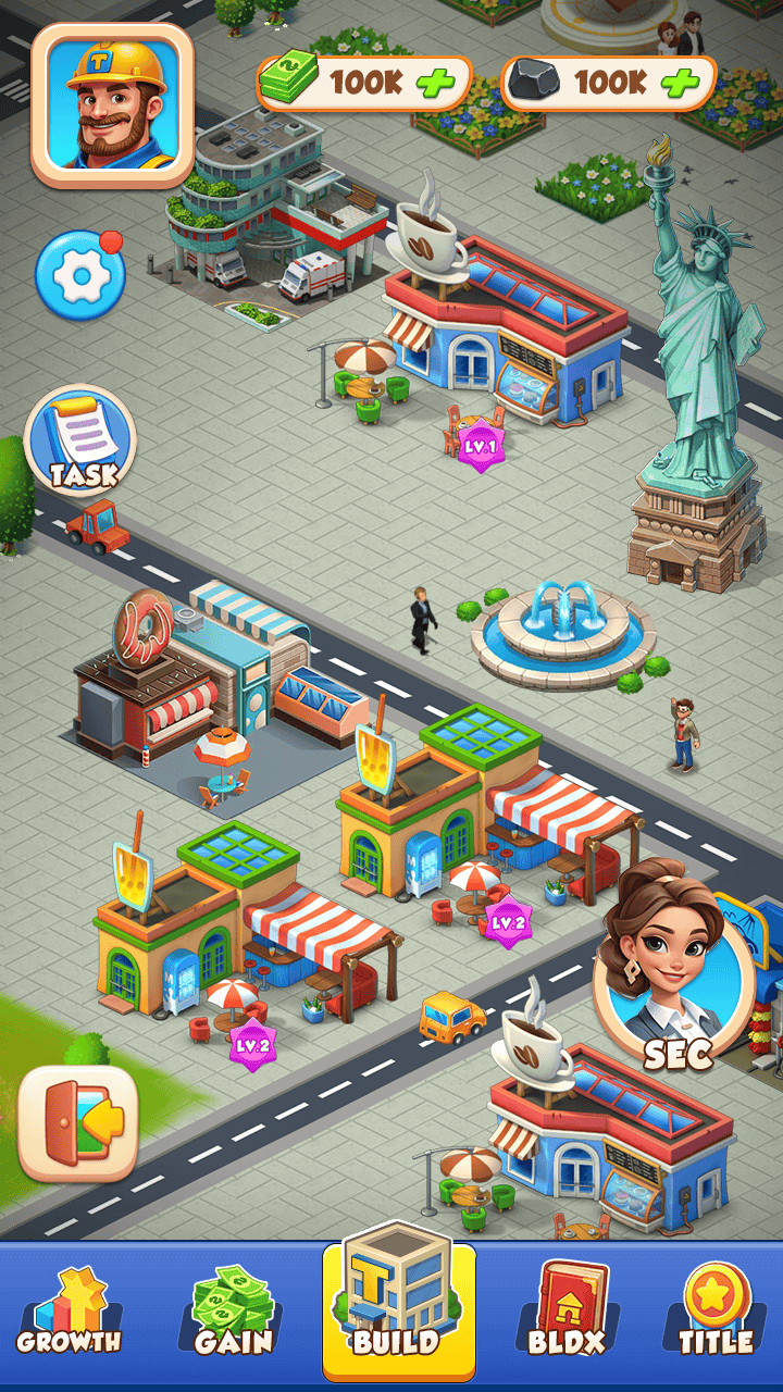 Crazy Mining city screen